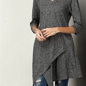 Women's Grey Asymmetrical Top